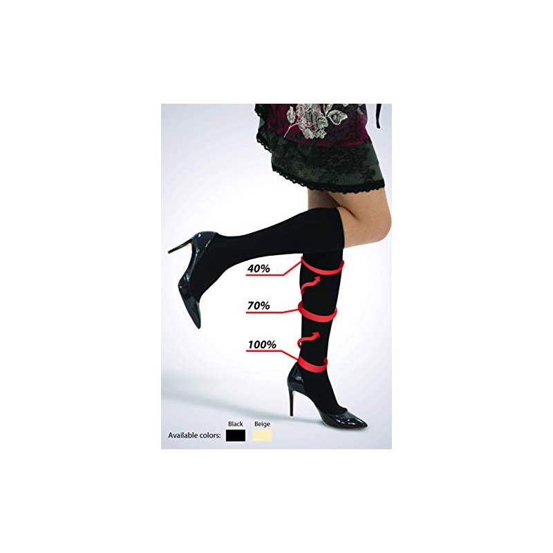 MAXAR Microfiber Knee High Compression Socks for Women & Men