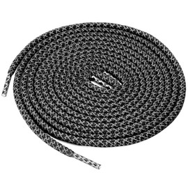 sourcing map 2 Pairs Athletic Unisex Elastic Reflective Round Shoelaces for Sneakers Black 140 cm/55"