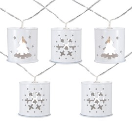 Northlight 10 B/O LED Warm White Metal Lantern Christmas Lights - 6.25' Clear Wire
