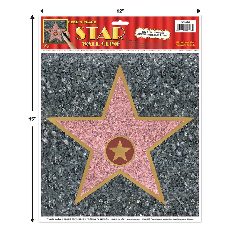 Beistle 55328 "Star Peel 'N Place Sheet, 12 by 15-Inch