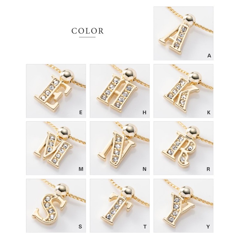 Cream dot. Women's Popular Initial Rhinestone Bijou Chain Free Adjuster