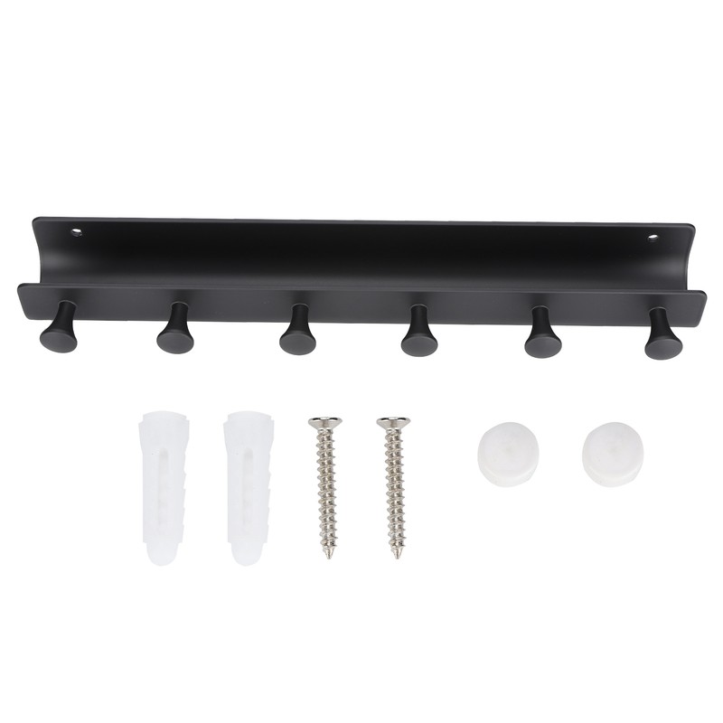 Wall Mounted Hook Space Aluminum Wall Clothes Pegs with 6