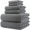 Polyte Set de 6 Toallas de Baño Microfibra Waffle Secado