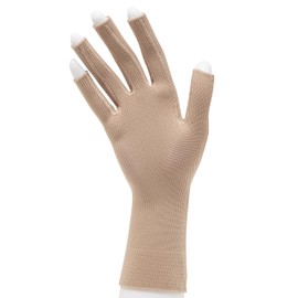 Juzo 3021 Expert Seam Flat Knit Compression Glove with Open Finger Slots,Beige,3