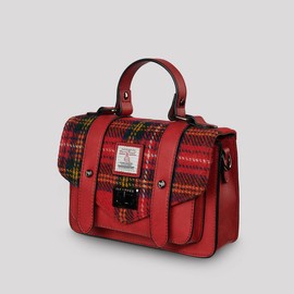 SNOW PAW Harris Tweed Mini Satchel, Royal Stewart, Small