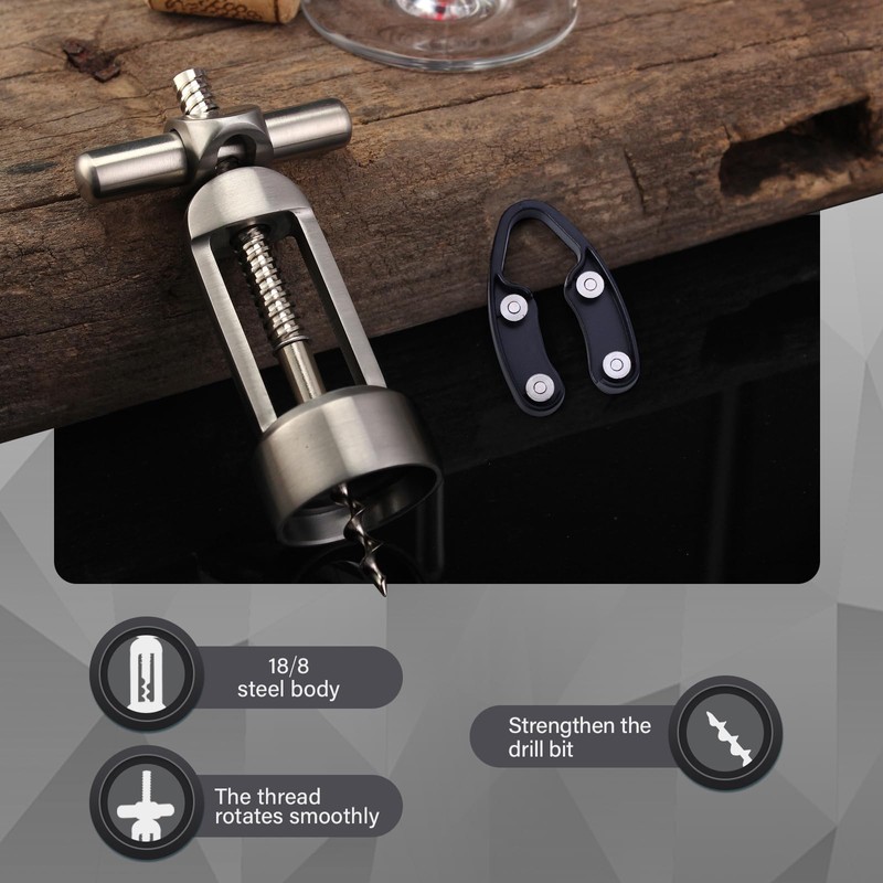 Drincarier screwpull-levers wine opener corkscrew self pulling corkscrew 18/8 stainless