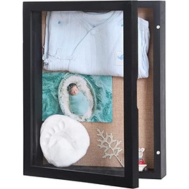 BECTSBEFF 11x14 Shadow Box Frame, Large Shadow Box Display Case with Glass Window, Deep Memory Picture Photo Frame Display for Memorabilia Flowers Bouquet Keepsake Wedding Awards Medals-Black