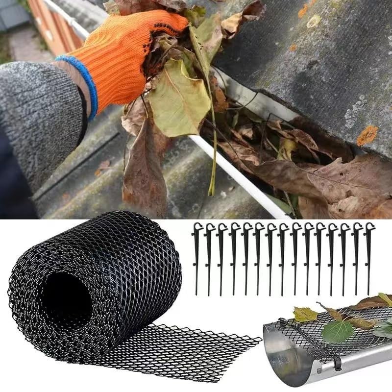 18cmx800cm Plastic Gutter Guard,Heavy Duty Gutter Guards Mesh Leaf Guards
