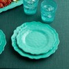 Isabella Teal 9-Inch Salad Plate, Crackle Glaze Effect & Scalloped
