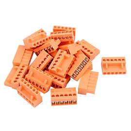 Aexit 20Pcs 300V Electrical Connectors HT3.96K 3.96mm Pitch 6P PCB Screw Terminal Block Cam-Type Connectors Connector Orange