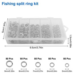 400 PCS High Strength Heavy Stainless Steel 30lb to 95lb Split Ring Lure Connector and 2 PCS Fishing Pliers, lyfLux Heavy Duty Bait Rings, Tackle Connectors