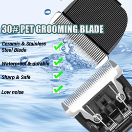 YAZIYIR 3 Pack Stainless Steel Dog Replacement Blades Compatible with Onei**ll Clipper and Suction Trimmer Size 30 (0.5mm/1/50")