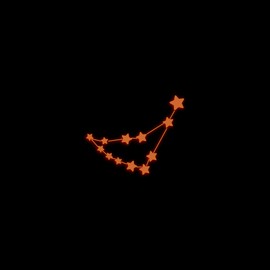 Capricorn Zodiac Constellation Star Map Glow in The Dark Sticker Decal for Phone Tablet Laptop Car Truck Window | 3" Sticker | Orange