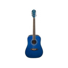 Oscar Schmidt 6 String OGHS 1/2 Size Dreadnought Acoustic Guitar. Trans Blue, Transparent (OGHSTBL-A)