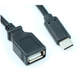 My Cable Mart 6inch OTG USB 2.0 Type-C Male to Type A Female  Black