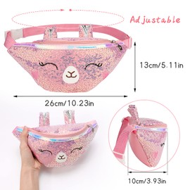HIFOT Sequins Unicorn Fanny Pack Waist Bag for Girls, Shoulder Fanny Pack with Adjustable Belt for Kids