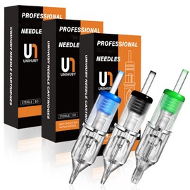 Unihuby Tattoo Needles Set RL RS M1-60pcs Needles Mix Disposable 1203RL 1205RL 1207RL 1209RL 1205RS 1207M1 (0.35 mm)