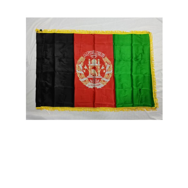 Stormflag Afghanistan Satin with Golden Fringe Flag 90 cm x