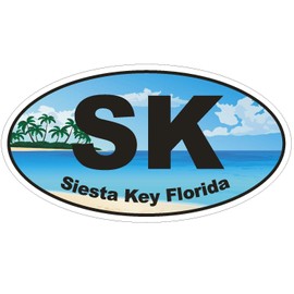 Generic Siesta Key Beach Florida Oval Bumper Sticker D1128