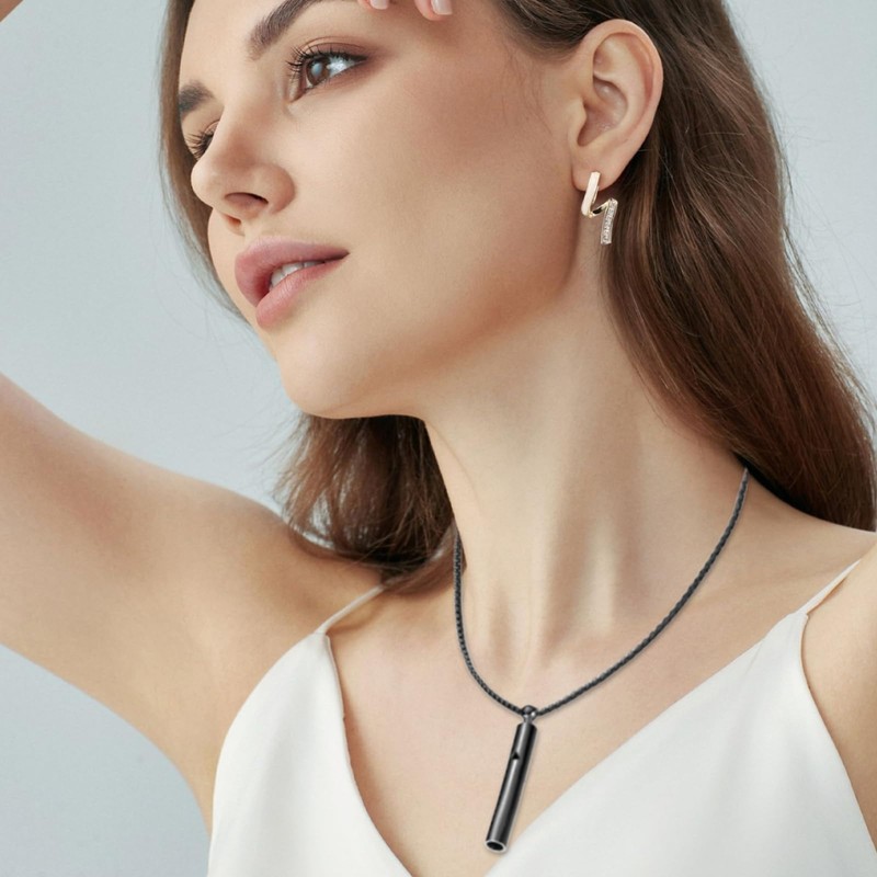 2 PCS Breathing Necklace Anxiety Relief Breathlace for Men and