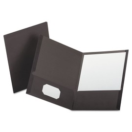 Oxford Linen Finish Two-Pocket Folders, Gray, Letter Size, 25 per Box