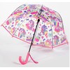 MRTLLOA Kids Pink Unicorn Clear Bubble Umbrella, Toddler Grip Curved