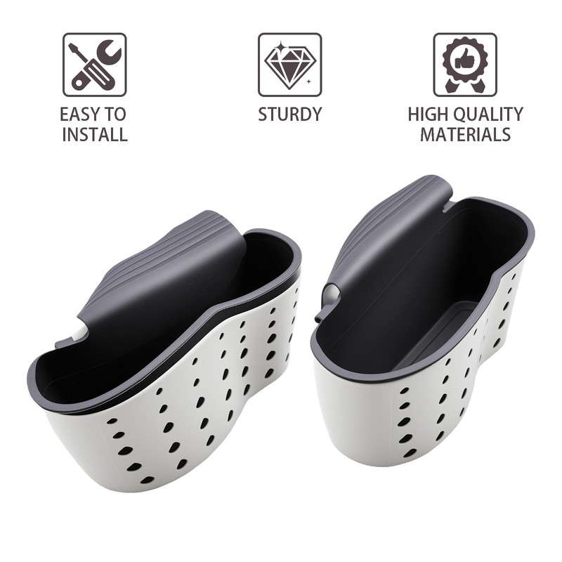 Heran 2 Pack Kitchen Sink Caddy Sponge Holder, Hanging Ajustable