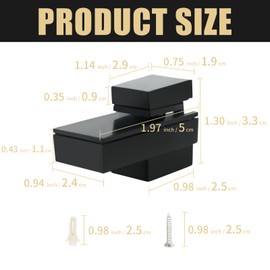 Glass Shelf Brackets, Clamp Holder, Shelf Bracket, Invisible, Shelf Bracket Wall, F-Shaped Shelf Holder, Adjustable, Shelf Support for 3-15 mm Thick Glass, Black, Pack of 2