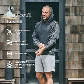 Fair Harbor The Saltaire Hoodie –– Men's Relaxed Vintage Wash Hoodie –– Incredibly Soft, Lightweight, and Breathable Black