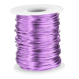 sourcing map 16 Gauge Aluminum Craft Wire 1.5mm 98.5ft Flexible Bendable Anodized Metal Jewelry Sculpting Wire for Jewelry Making Modelling Craft DIY, Lavender
