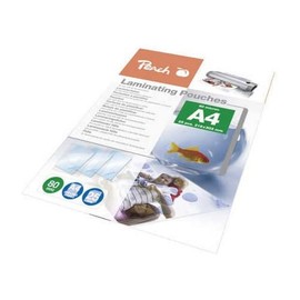 Peach Laminierfolie A4-80 mic - 25 St. - glänzend - Premiumqualität für beste Laminierergebnisse - geeignet für alle Laminiergeräte - PPR080-02