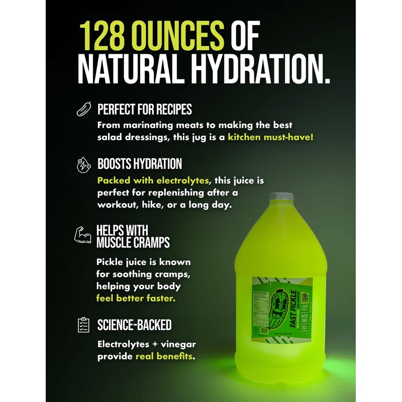 Fast Pickle Pickle Juice – 1 Gallon Electrolyte Drink for