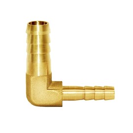 Joywayus 3/8" to 1/4" Reducer Hose ID Barb 90 Degree L Right Angle Elbow Union Brass Fitting Water/Fuel/Air