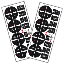 2 Pcs Car Button Label Stickers, Car Ac Central Control Dashboard Stickers Kit, Best for Fixing Ruined Faded A/C Control Buttons, Suitable for Most Cars, Pickup, Trucks, Car SUV Van Truck Accessories