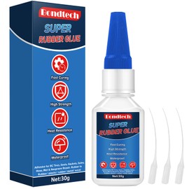 Rubber Glue 30 g, Super Glue for Rubber, Clear Instant Adhesive for Tire, Shoes, Belt, Soles, Hose, Mat & Neoprene Repair and More, Waterproof, Heat-Resistant (Clear, 30 Grams * 1 Pack, Rubber Glue)