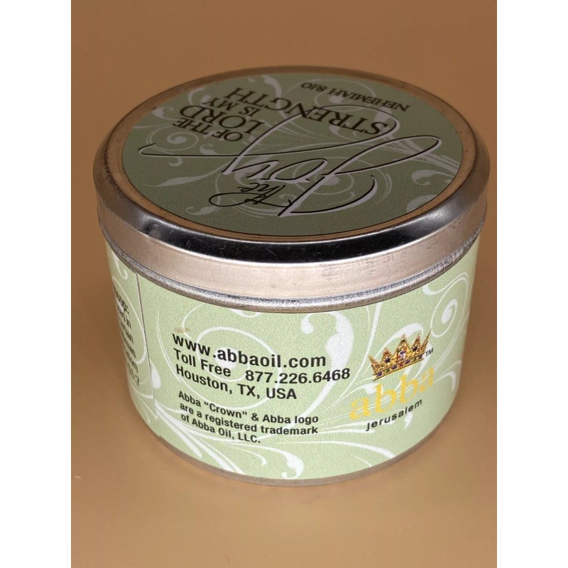 Abba Oil HYSSOP CANDLE SCRIPTURE TIN - "THE JOY OF