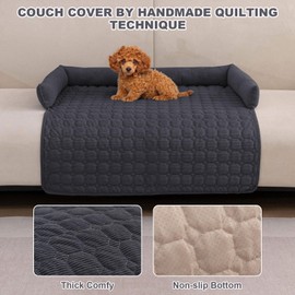 LiveGo Dog Sofa Bed, Pet Couch Covers, Non Slip Cover For Dogs/Pets, Breathable Dog Sofa Cover, Washable Dog Bed For Sofa, Sofa Protectors From Pets Cooling Mat (Dark grey, 75 x 75 x 12cm)
