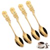NJCXOLA Coffee Spoon Set, 4 Pieces Gold Stainless Steel Dessert