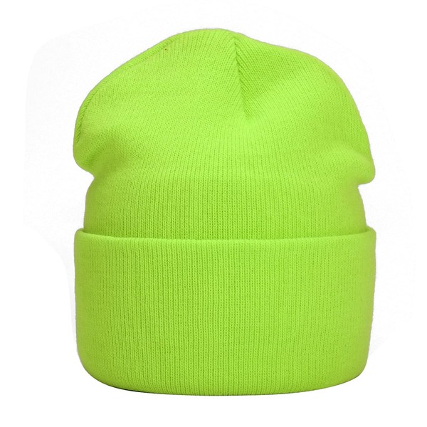 MASADA Women's and Men's Beanie Winter Hat, neon yellow