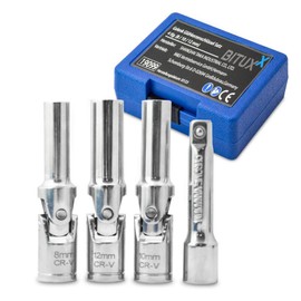 BITUXX Joint Glow Plug Wrench Set of 4 (8/10/12 mm) with Extension 3/8 Socket Set Car Tools