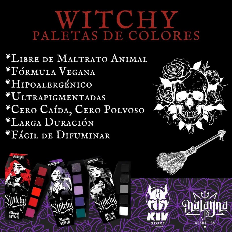 Paleta 5 Sombras Malagna Colección Witchy Hipoalergénicas