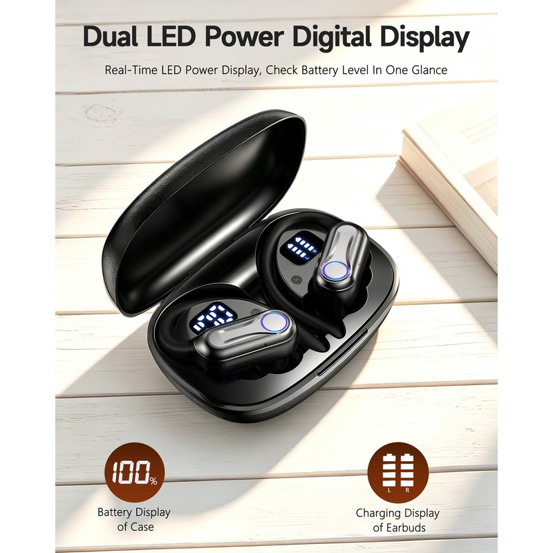 Acjohtin Wireless Earbuds, Bluetooth Headphones 6.1, 90H Playtime Ear Buds