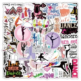 100Pcs Dance Stickers for Water Bottle,Skateboard,Scrapbook, Bike,Guitar,Computer,Car,Laptop,Motorcycle,Luggage,Dancing Waterproof Aesthetic Stickers,Vinyl Decals,Dance Teacher Gift for Adults Girls