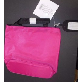 Sassi Designs LTD NWT Quilted Dance tote Hearts embroidered w/ Name Tag Rasberry black zipper top