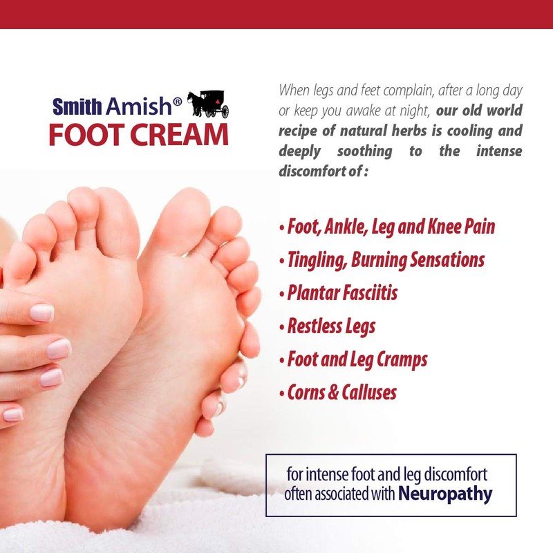 Smith Amish Foot Cream, Deep Soothing and Calming to Foot