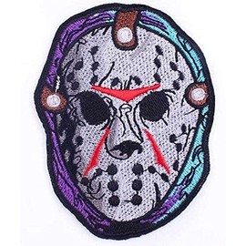 Jason Horror Voorhees Mask Embroidered 3.5" Tall Iron on Patch