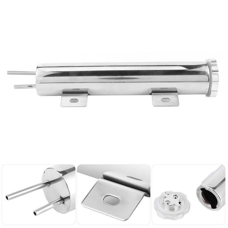2x10in Overflow Tank Can Polished Stainless Steel Coolant Radiator 14oz