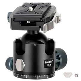 Fooletu 45mm Ball Head Aluminum Tripod Head 360° Rotating Panoramic Ballhead Compatible with Picatinny and Arca-Swiss for Hunting Shooting Tripod DSLR Camera, Max Load up to 44lb