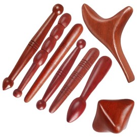 8 Stück Rosewood Massage Stick, Holz Akupressur Stick, Holz Akupressurstab, Massagegeräte aus Palisanderholz für Schulter, Rücken- und Beindruckmassage, Muskelentspannung, Yogatherapie, Spannungsabbau
