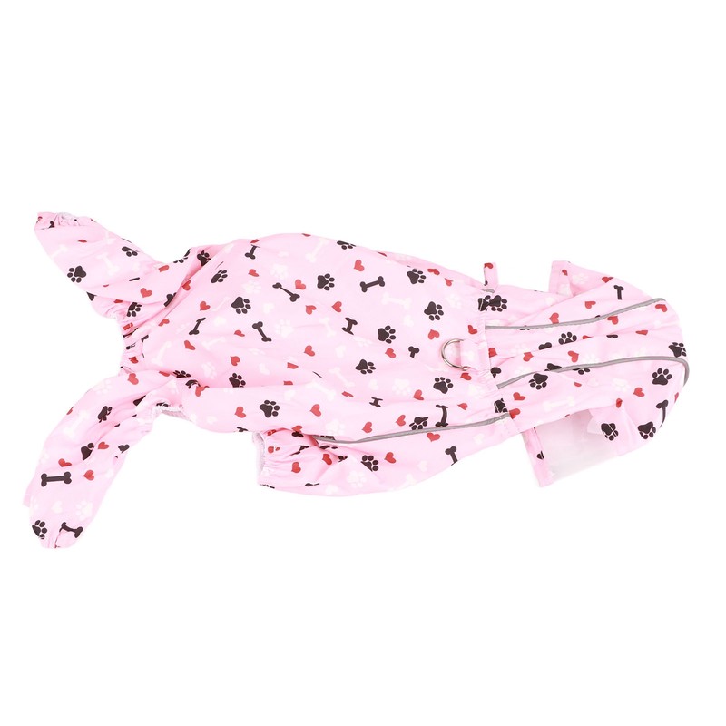 Reflective Puppy Raincoat Jacket Waterproof Breathable Cute Pattern Pet Dog